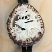 Hemdkordel mit Hirschmotiv aus echtem Hirschhorn
