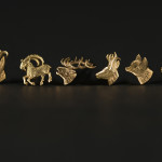 Ohrstecker Jagdmotiv Gold