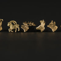 Ohrstecker Jagdmotiv Gold