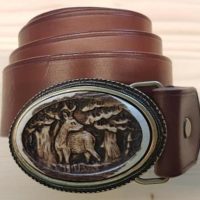 Jagd-Gürtel Motiv Rehbock stehend