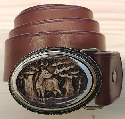Jagd-Gürtel Motiv Rehbock stehend Jagd-Gürtel Motiv Rehbock stehend